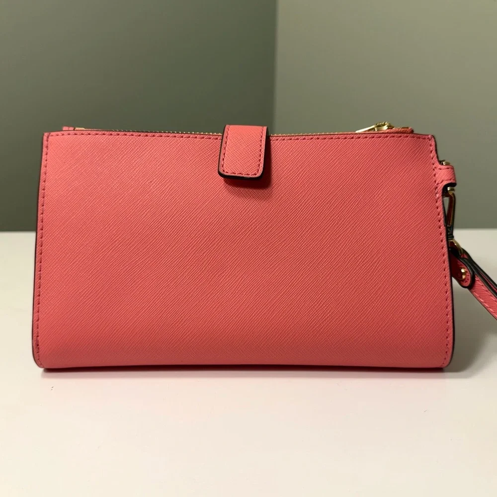 Michael Kors Pink Coral Saffiano Leather Wristlet Wallet - Picture 3 of 8